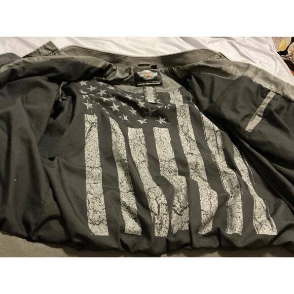 Harley Davidson Grey Riding Jacket Coat Double Zip Nylon Polyester Size 2XL - Picture 6 of 14